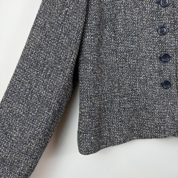 Coldwater Creek Button Front Boucle Jacket Women's 16 Gray Black Career Work NWT - Picture 4 of 8